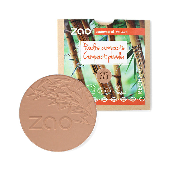 Compact Powder von Zao in milk chocolate in Papphülle