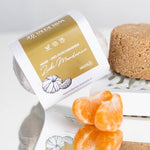 Duschbarren Zirbe Mandarine für Haut und Haare von Wolkenlos Kosmetik mit Mandarinen Stücken