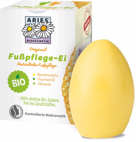 Plastikfreies Fußpflege Ei und Verpackung aus Karton